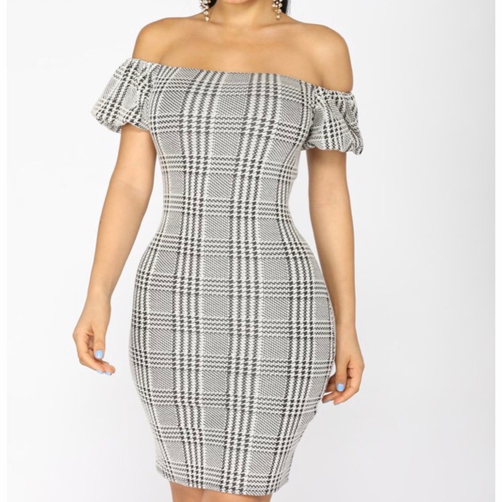 Fashion Nova Working Girl Houndstooth Dress